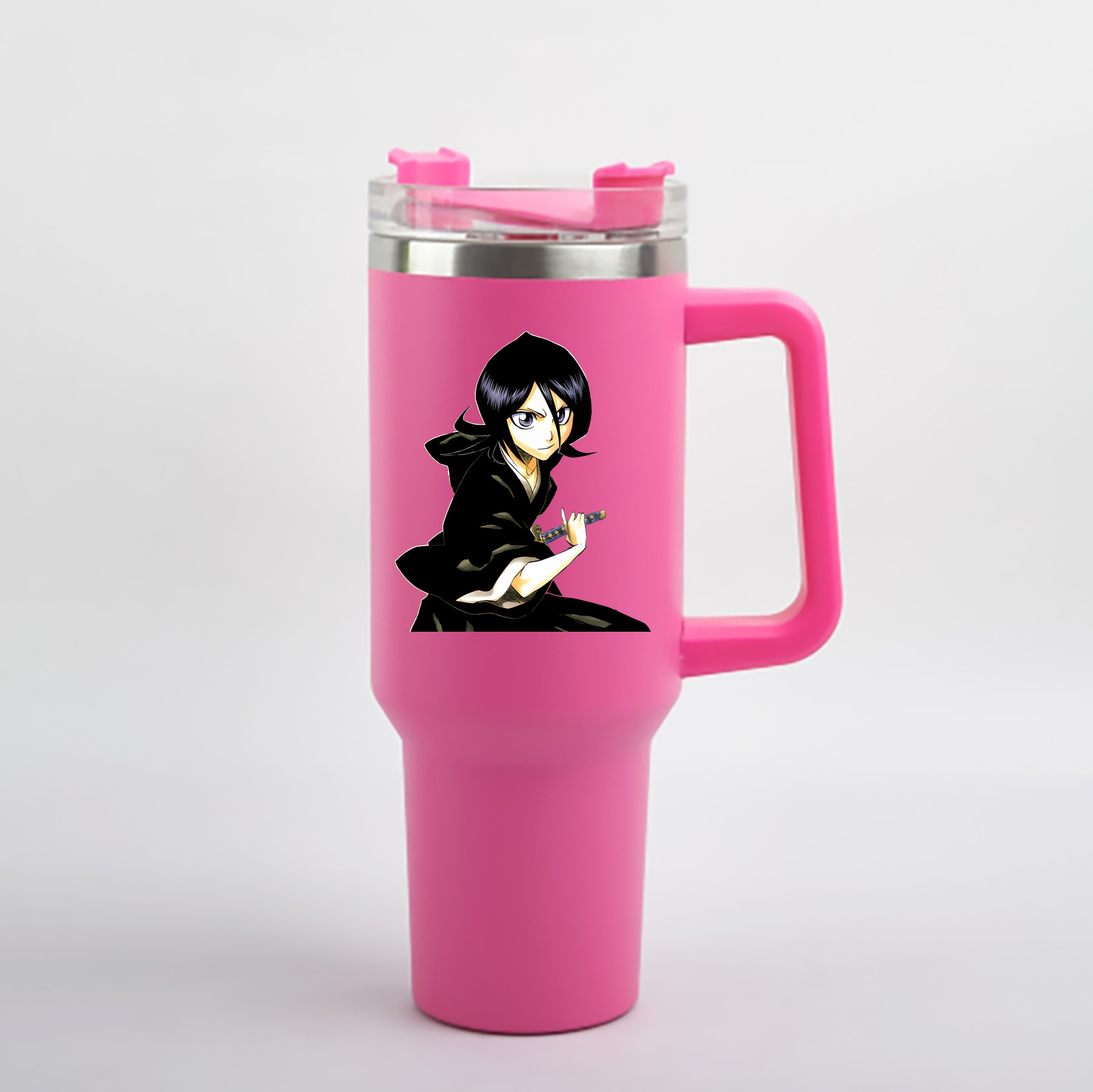（画像用） ブリーチ 朽木ルキア BLEACH Kuchiki Rukia 1200mL車用タンブラー - クリスタルステッカー（プラスチックストロー付き）